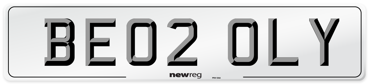 BE02 OLY Front Number Plate