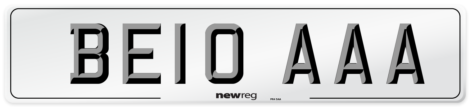 BE10 AAA Front Number Plate