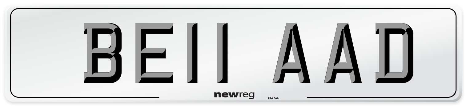 BE11 AAD Front Number Plate