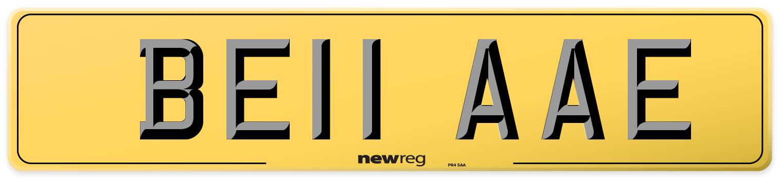 BE11 AAE Rear Number Plate