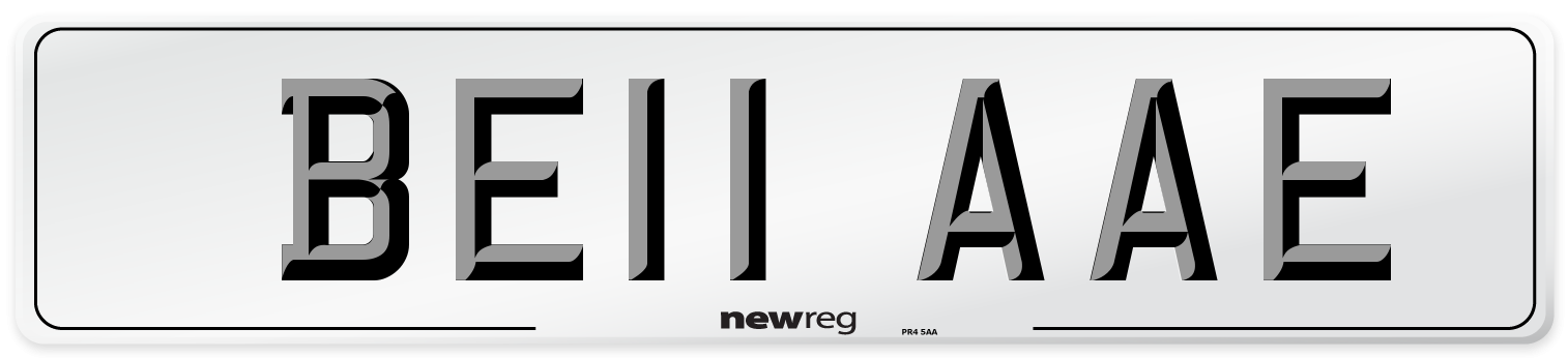 BE11 AAE Front Number Plate