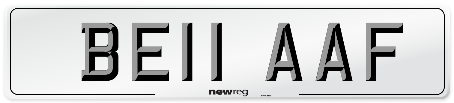BE11 AAF Front Number Plate