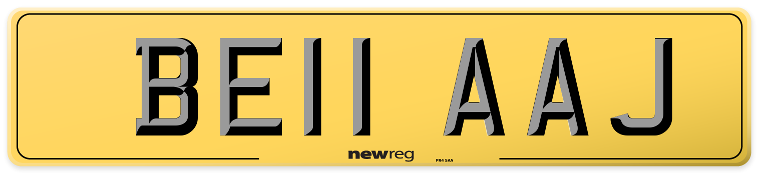 BE11 AAJ Rear Number Plate