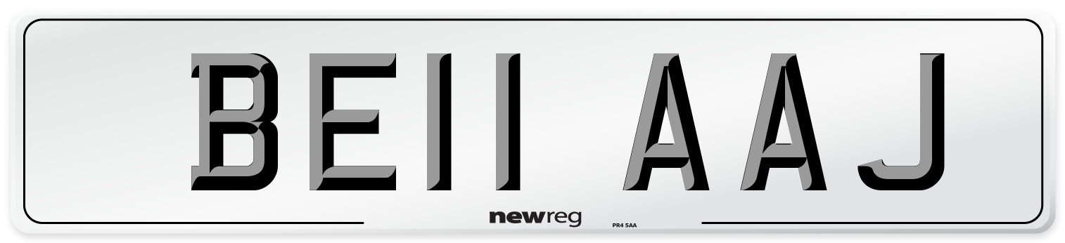 BE11 AAJ Front Number Plate