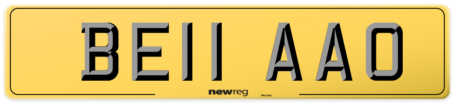 BE11 AAO Rear Number Plate