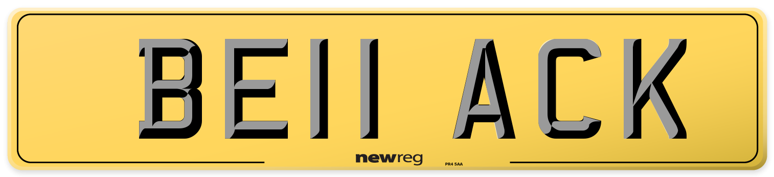 BE11 ACK Rear Number Plate