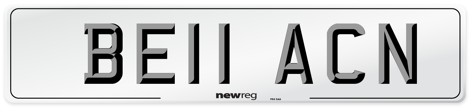 BE11 ACN Front Number Plate