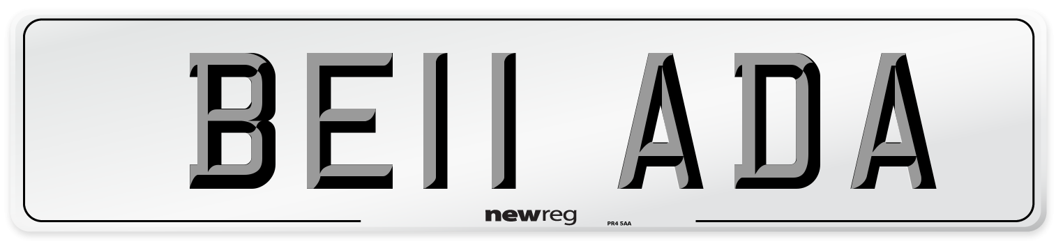 BE11 ADA Front Number Plate