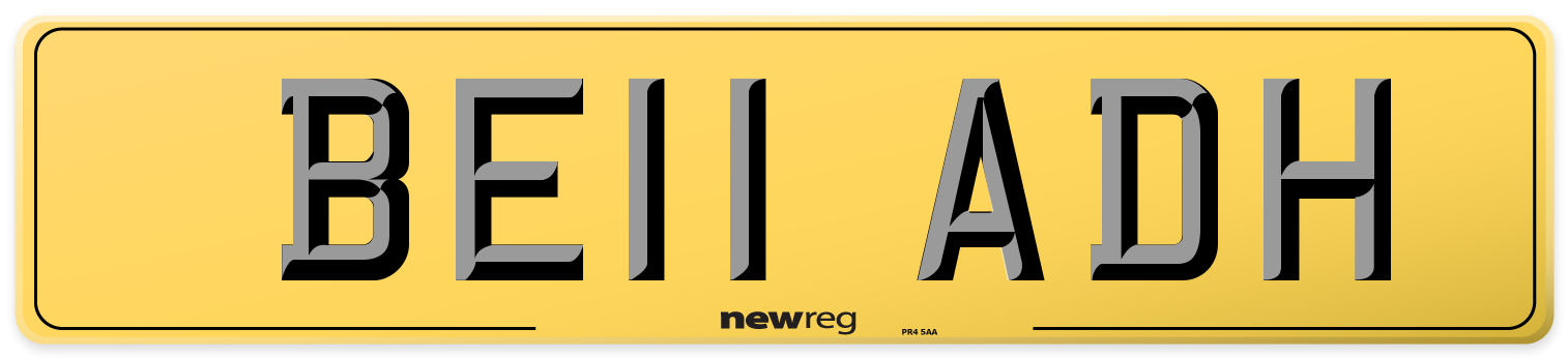 BE11 ADH Rear Number Plate