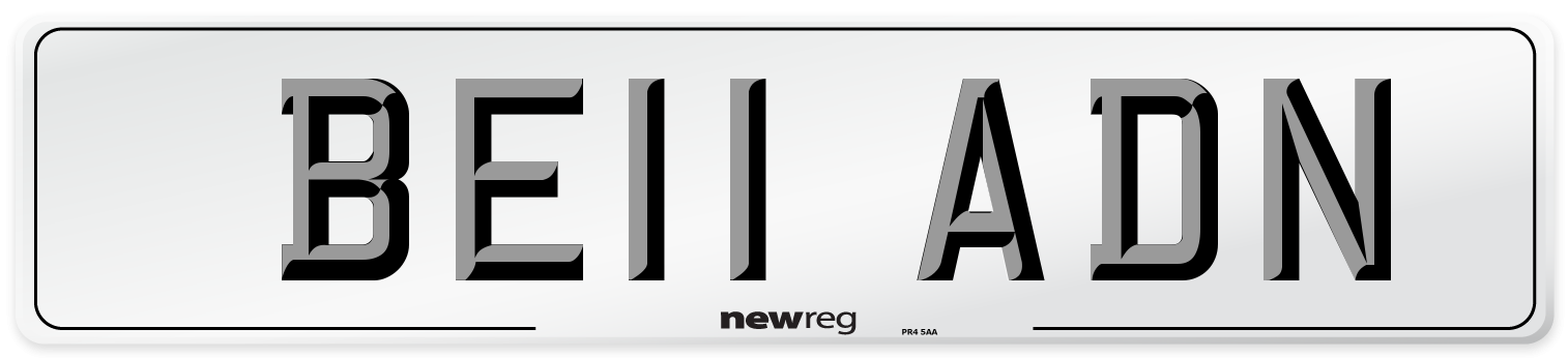 BE11 ADN Front Number Plate