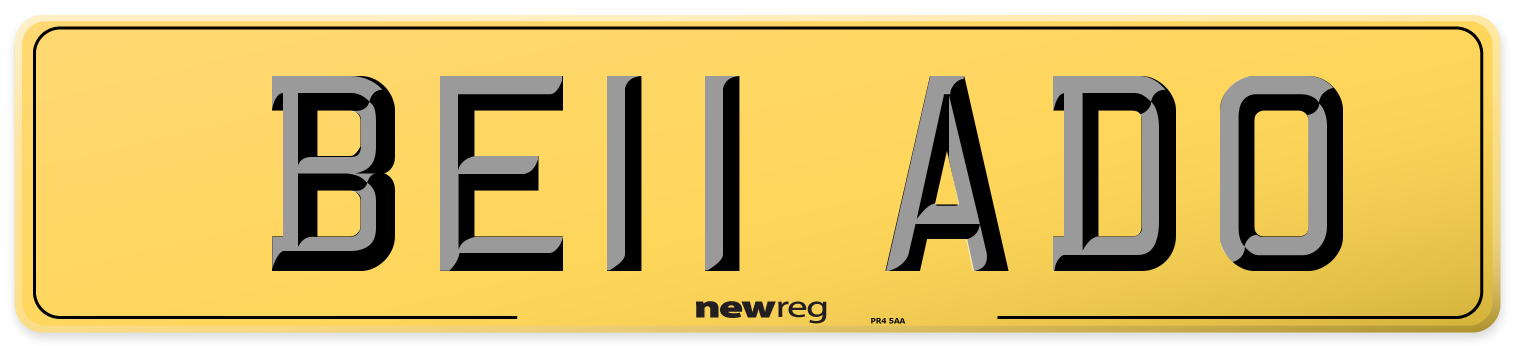BE11 ADO Rear Number Plate
