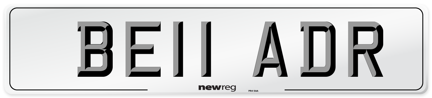BE11 ADR Front Number Plate