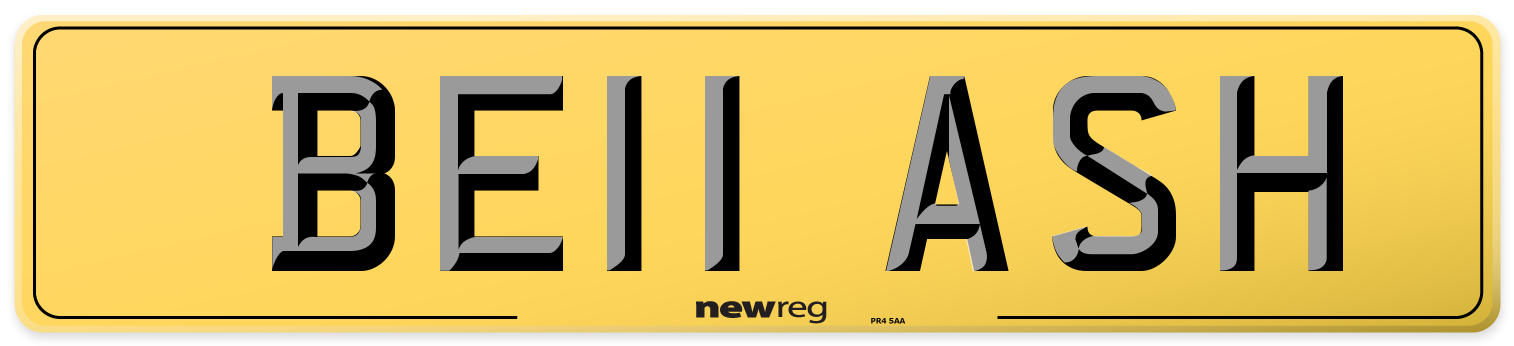 BE11 ASH Rear Number Plate