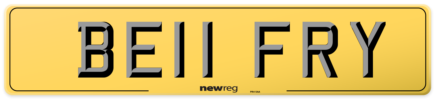 BE11 FRY Rear Number Plate