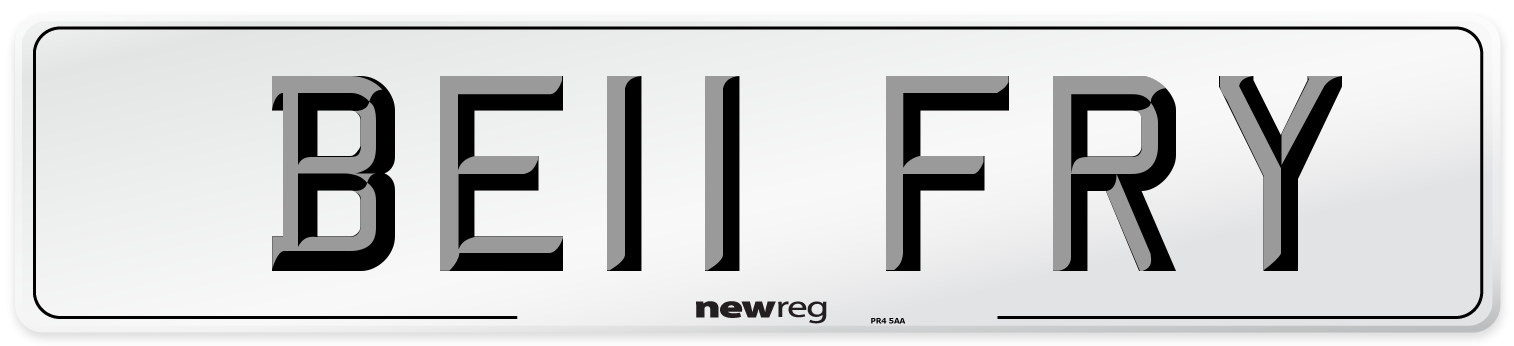 BE11 FRY Front Number Plate
