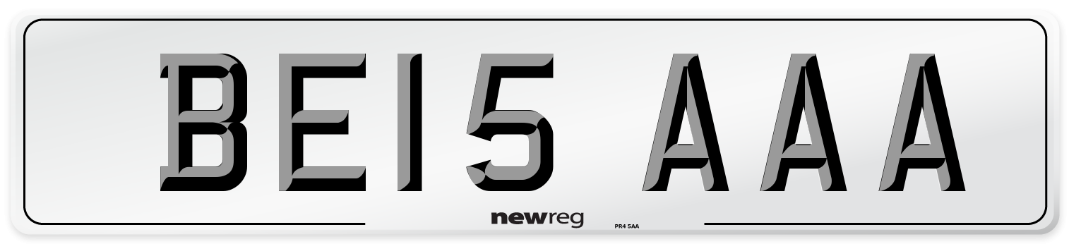 BE15 AAA Front Number Plate