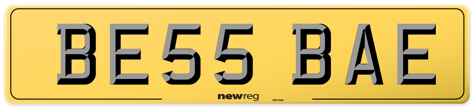 BE55 BAE Rear Number Plate