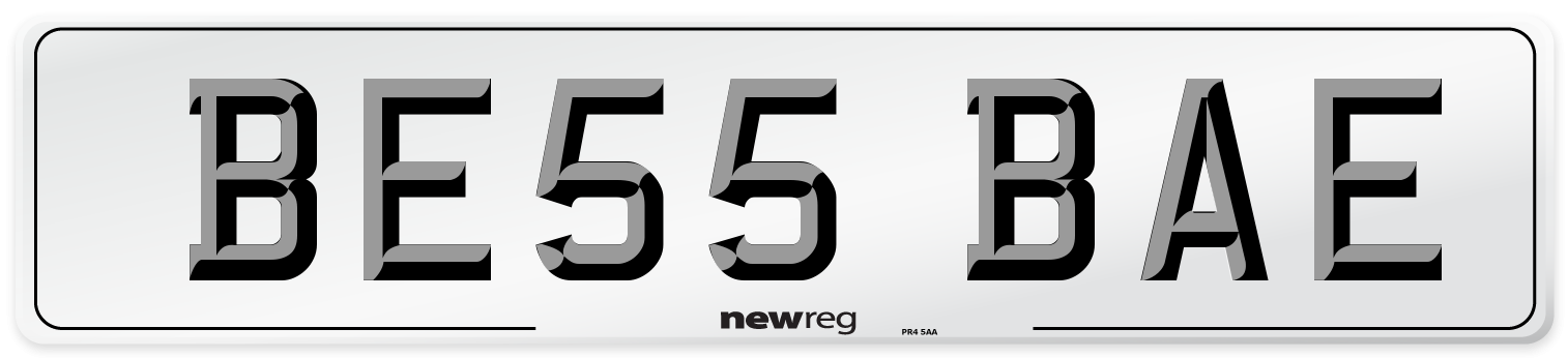 BE55 BAE Front Number Plate