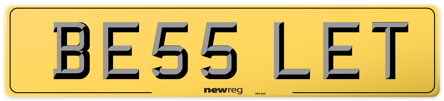 BE55 LET Rear Number Plate