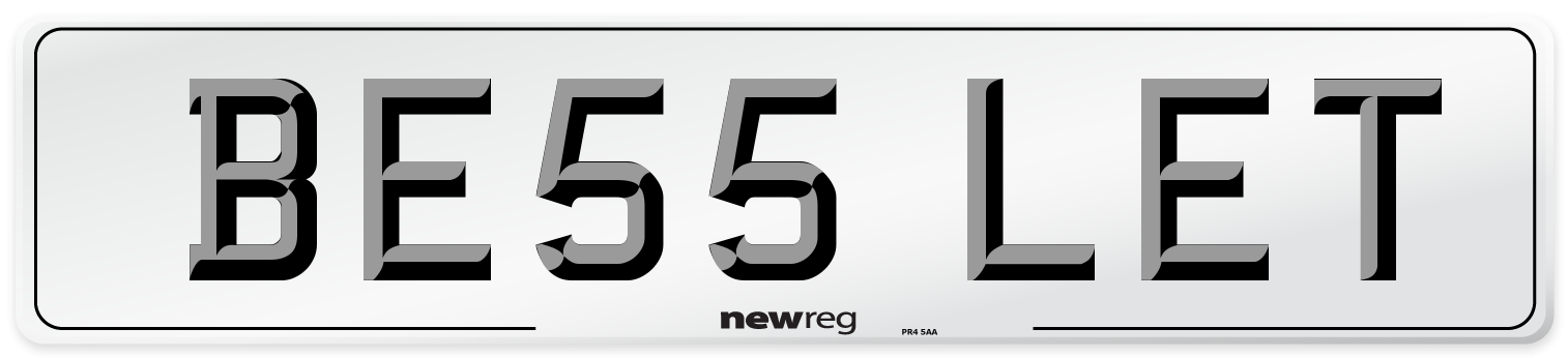 BE55 LET Front Number Plate