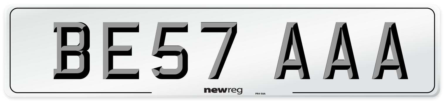 BE57 AAA Front Number Plate