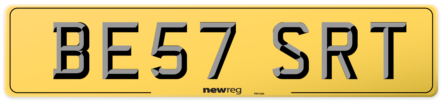 BE57 SRT Rear Number Plate