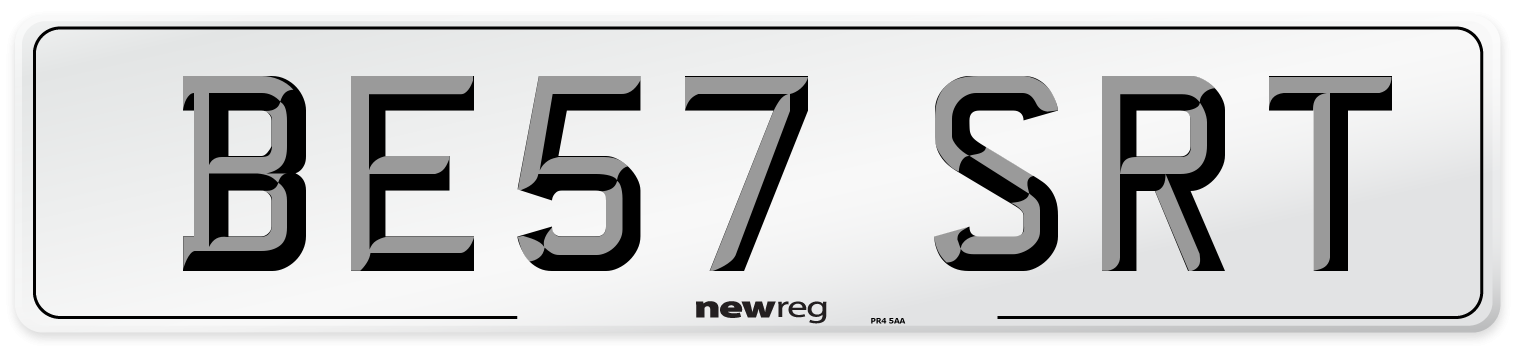 BE57 SRT Front Number Plate