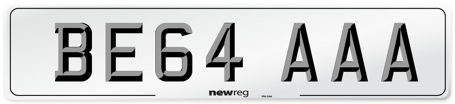 BE64 AAA Front Number Plate