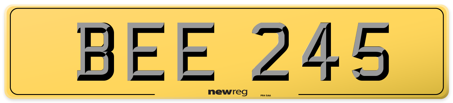 BEE 245 Rear Number Plate