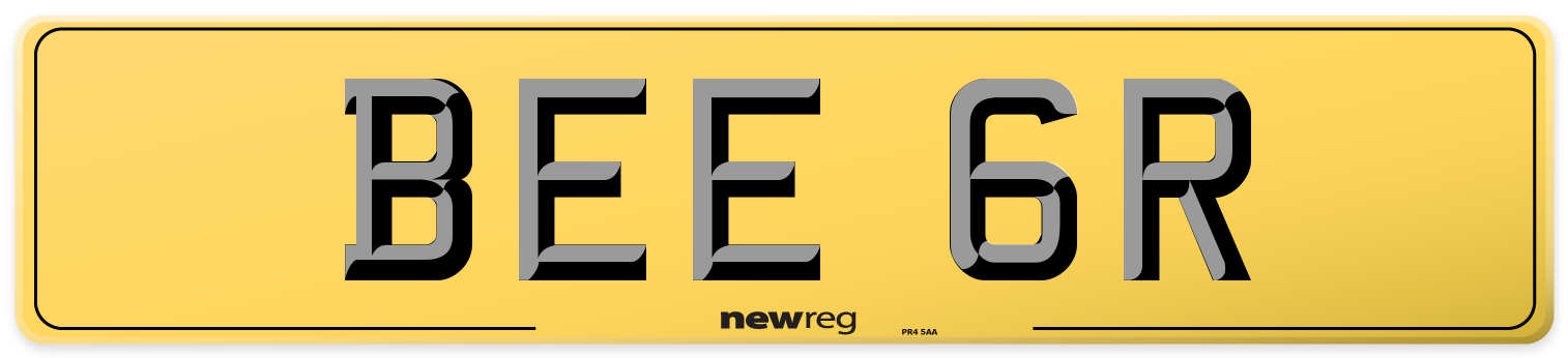 BEE 6R Rear Number Plate