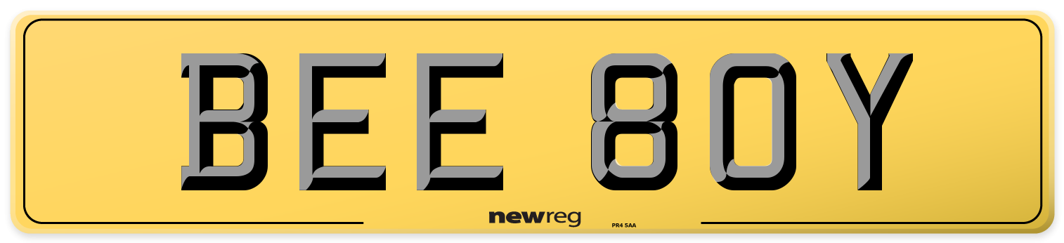 BEE 80Y Rear Number Plate