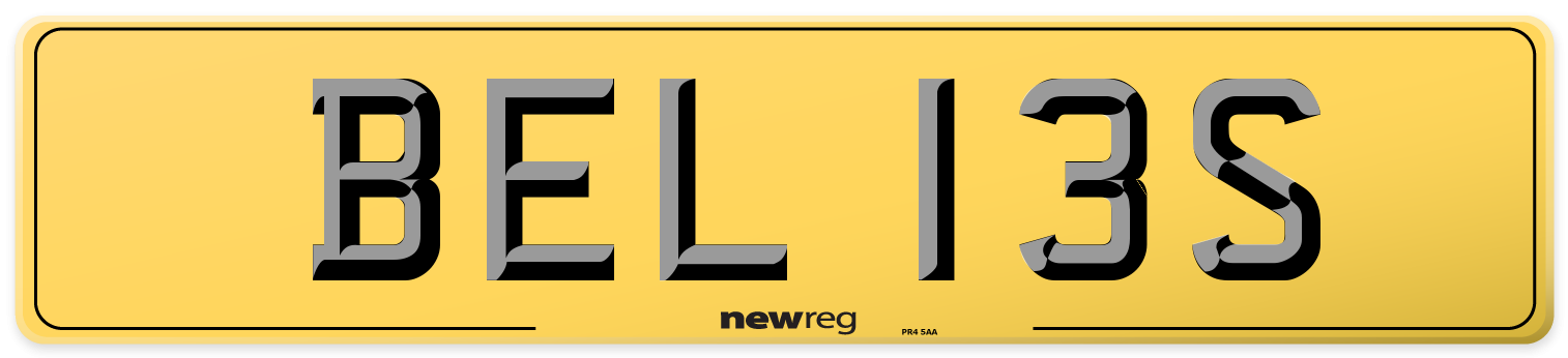 BEL 13S Rear Number Plate