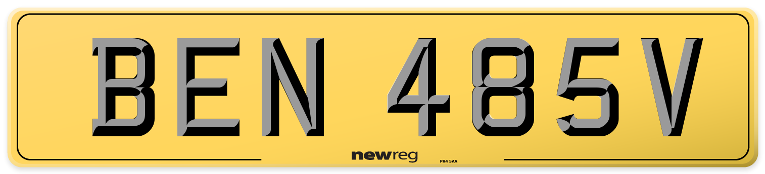 BEN 485V Rear Number Plate