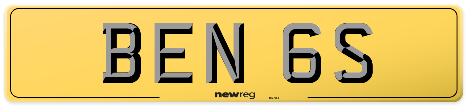 BEN 6S Rear Number Plate