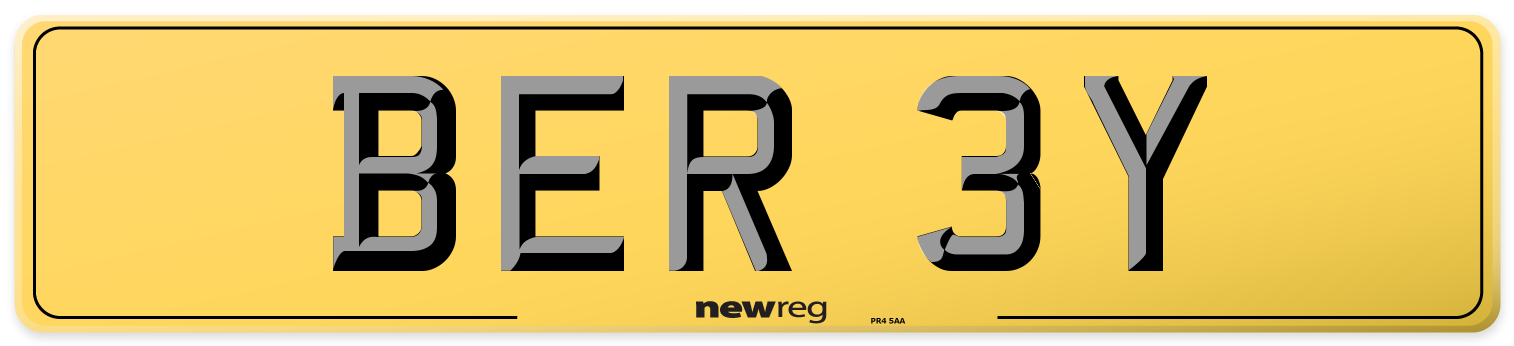 BER 3Y Rear Number Plate