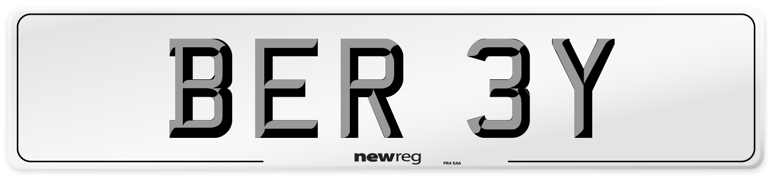 BER 3Y Front Number Plate