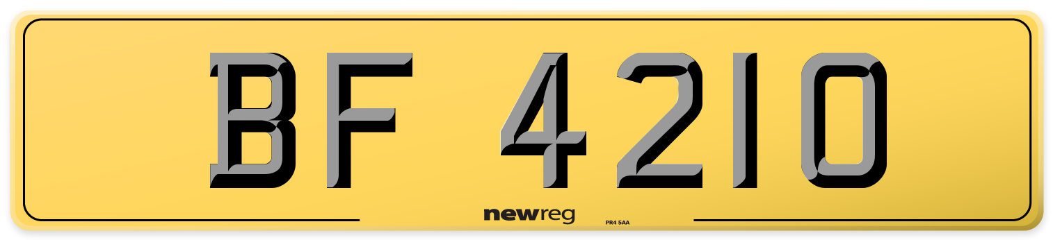 BF 4210 Rear Number Plate