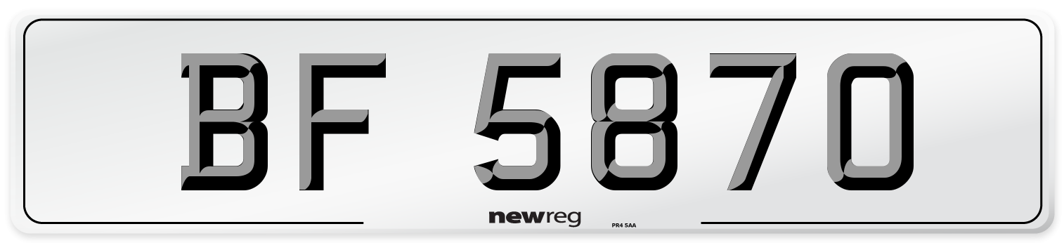 BF 5870 Front Number Plate