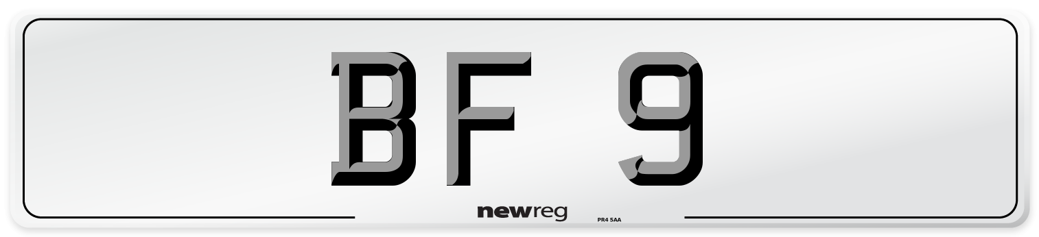 BF 9 Front Number Plate