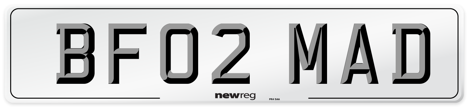 BF02 MAD Front Number Plate