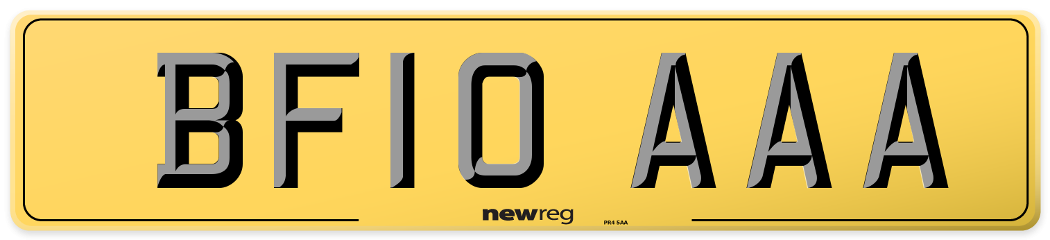 BF10 AAA Rear Number Plate