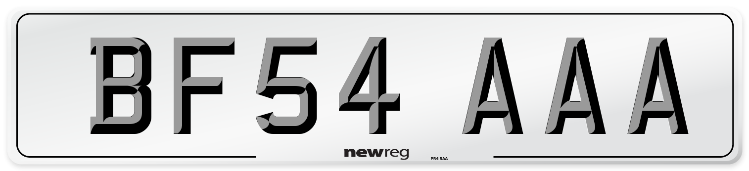 BF54 AAA Front Number Plate