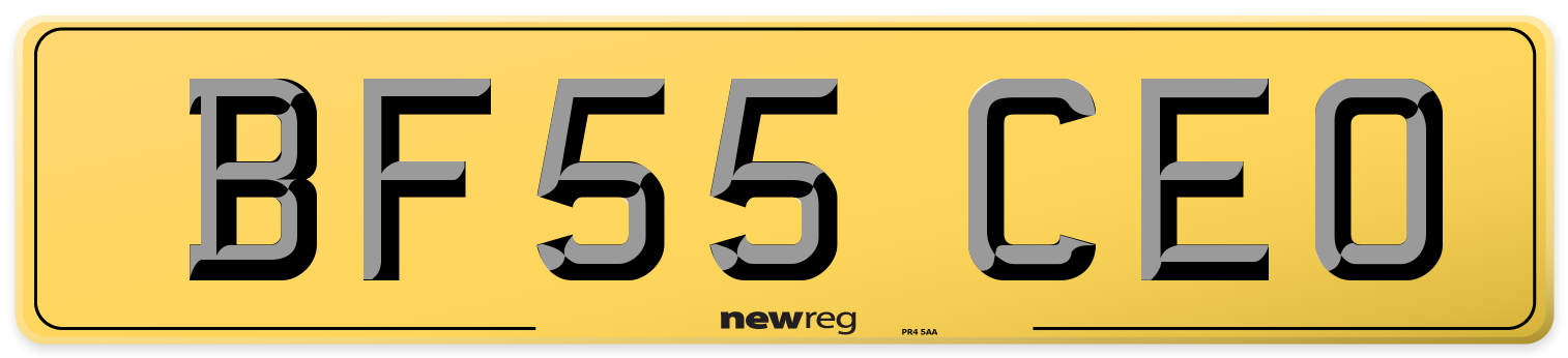 BF55 CEO Rear Number Plate