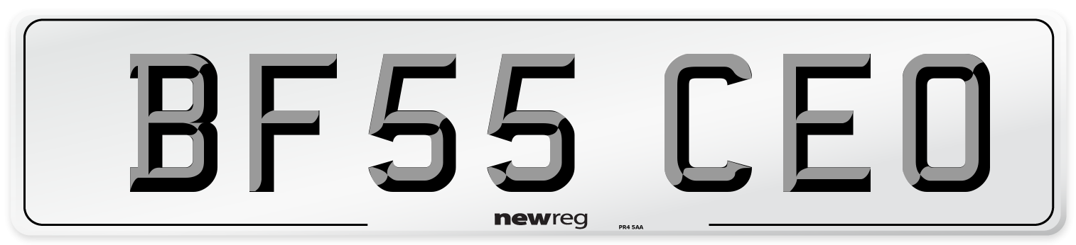 BF55 CEO Front Number Plate