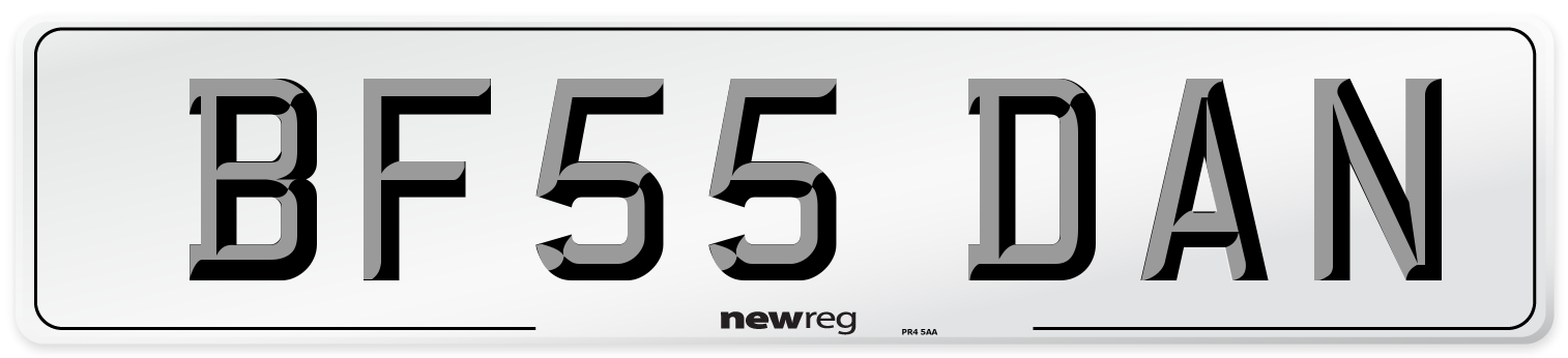 BF55 DAN Front Number Plate