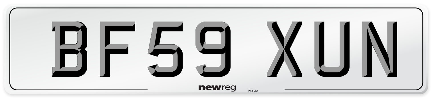 BF59 XUN Front Number Plate