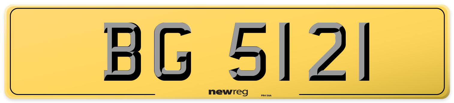 BG 5121 Rear Number Plate