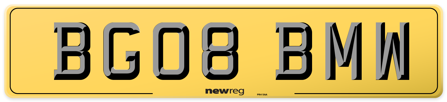 BG08 BMW Rear Number Plate