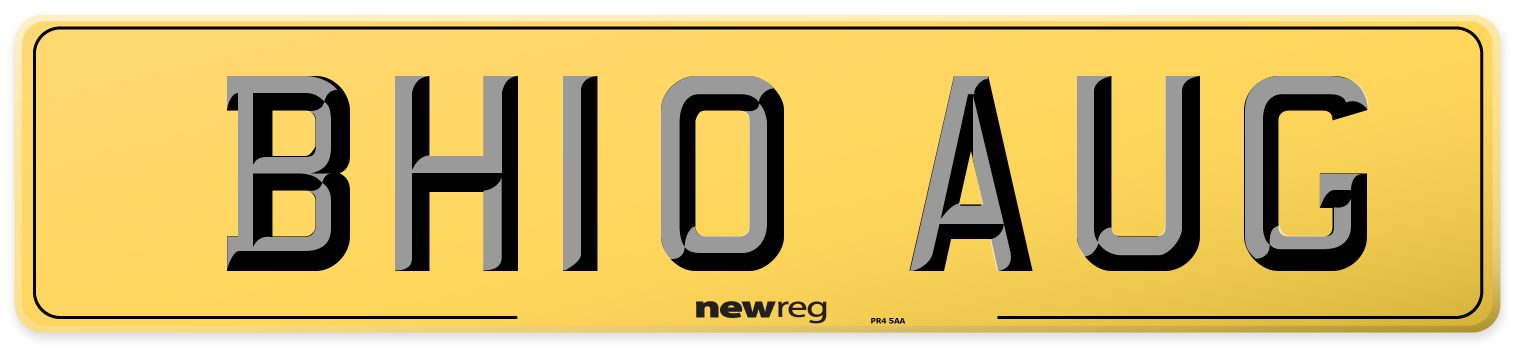 BH10 AUG Rear Number Plate