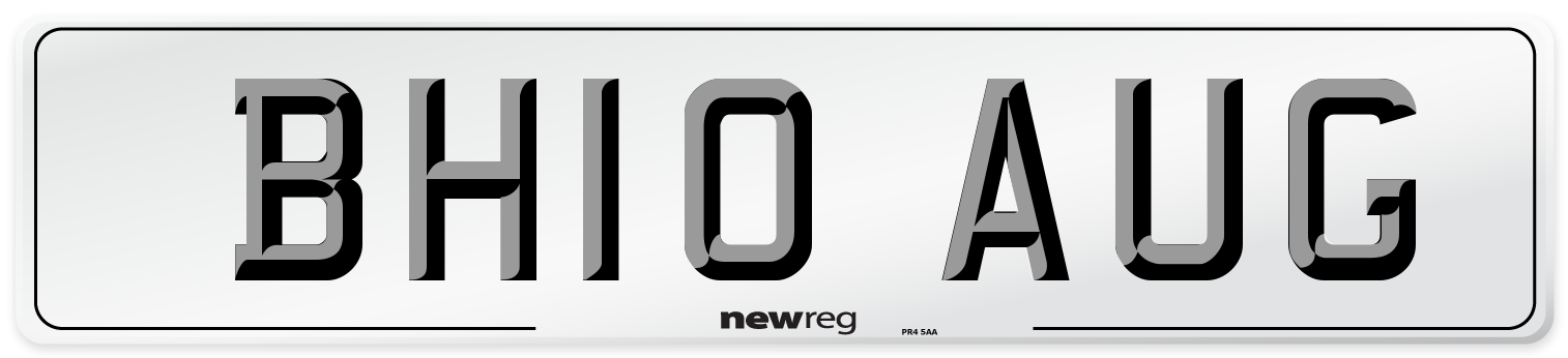 BH10 AUG Front Number Plate